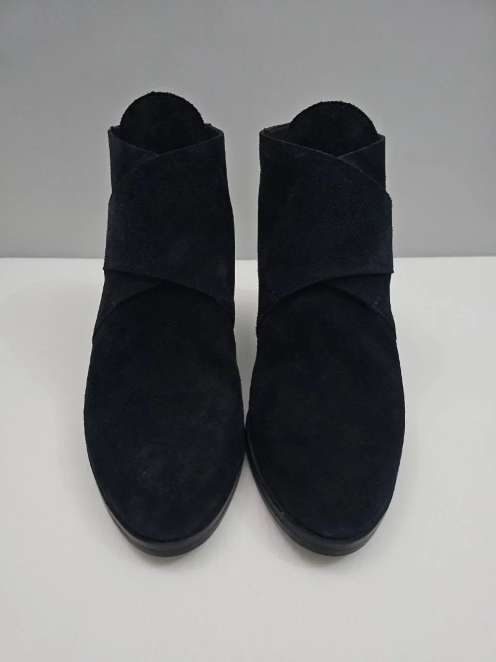 Eileen Fisher Trail Black Suede Ankle Boot Block Heel Fall Western Womens 9